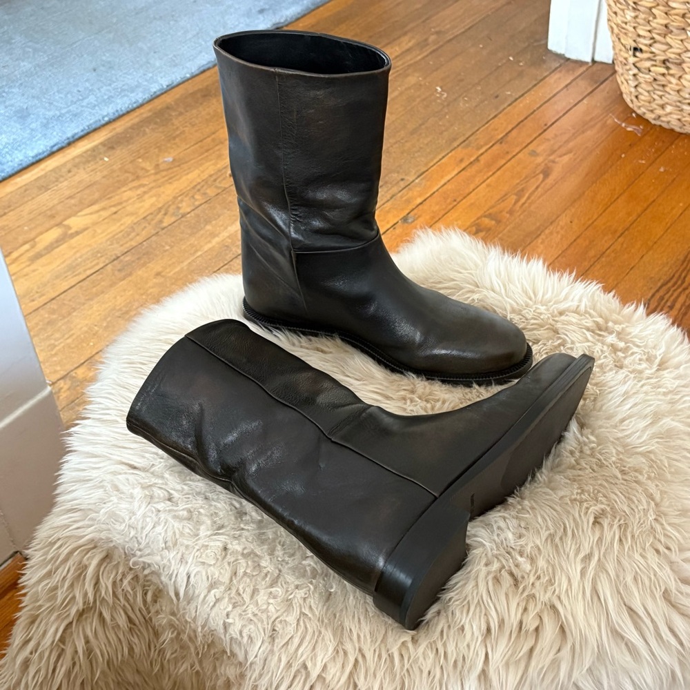 NWOT Massimo Dutti 100% Leather Boots in Brown (Size US 7.5) - Picture 9 of 9